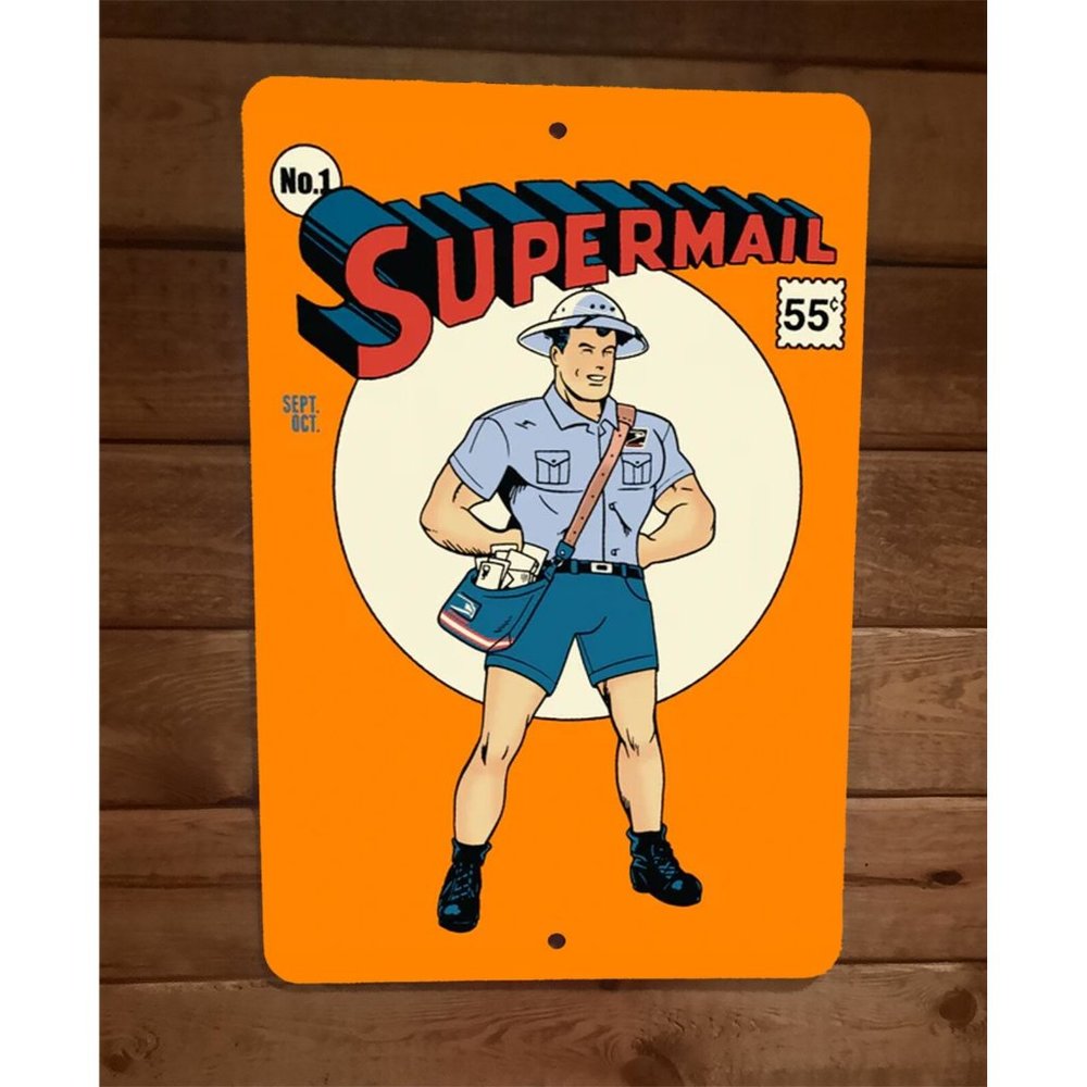 Supermail Man Superman DC Comics Parody‎ 8x12 Metal Wall Sign